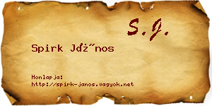 Spirk János névjegykártya
