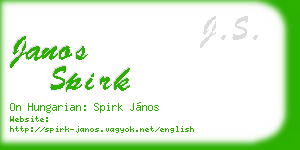 janos spirk business card