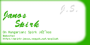 janos spirk business card